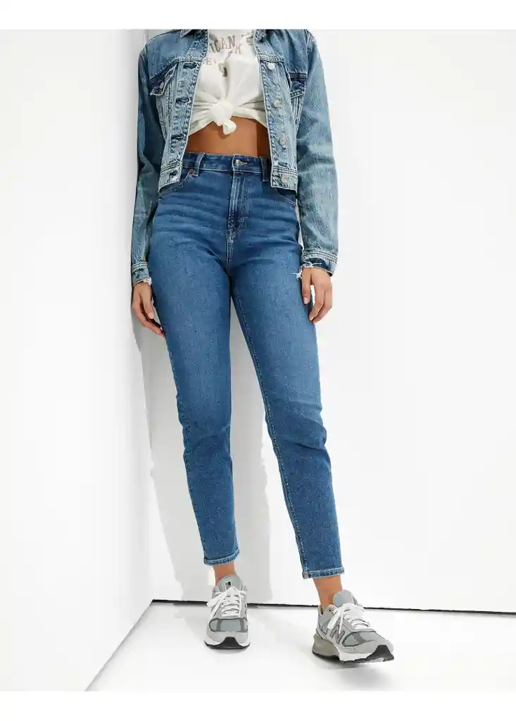 Jean Mom Azul Talla 8 Regular Mujer American Eagle