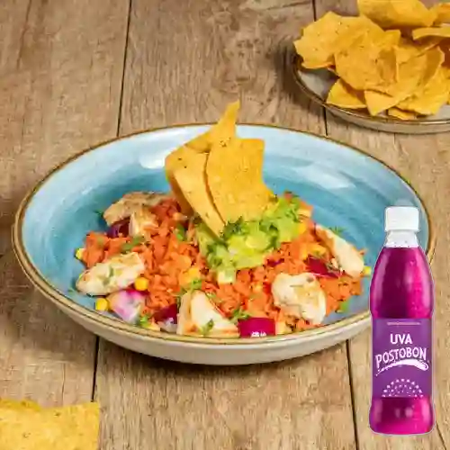 Combo Arroz Sinaloa de Pollo + Uva Postobon 300 ml