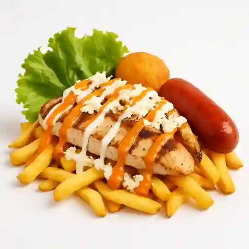 Salchipapa Pollo Ranchera