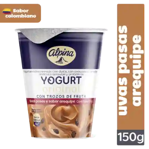 Yogurt Original Arequipe con Uvas Pasas