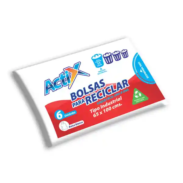 Actix Bolsa Basura Blanca Industrial para Reciclar  65 x 100 cm