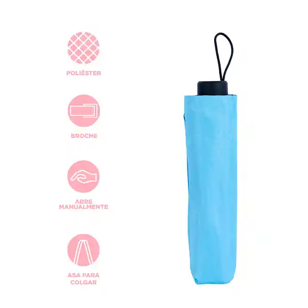 Sombrilla Clásica de Color Sólido Azul Claro Miniso