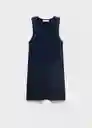 Vestido Rayado Navy Talla S Mujer Mango