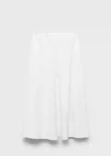 Falda Creta Blanco Talla M Mujer Mango