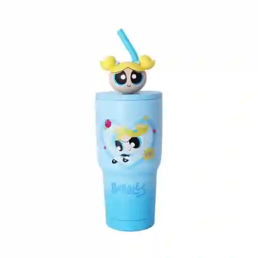 Vaso de Acero Serie Chicas Súper Poderosas Azul 900 mL Miniso