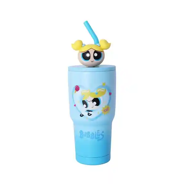 Vaso de Acero Serie Chicas Súper Poderosas Azul 900 mL Miniso