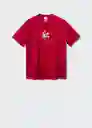 Camiseta Rabbit 2-H Rojo Talla M Hombre Mango