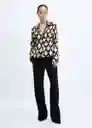 Camisa Rombus Crudo Talla XS Mujer Mango