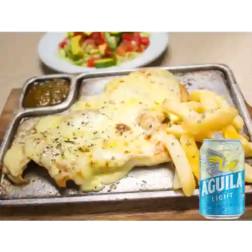 Combo Asado Gratinado + Cerveza Aguila Light Lta 330ml