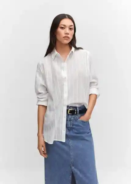 Camisa Kasha Blanco Talla S Mujer Mango