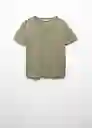 Camiseta Washapi Khaki Talla 24 Mujer Mango