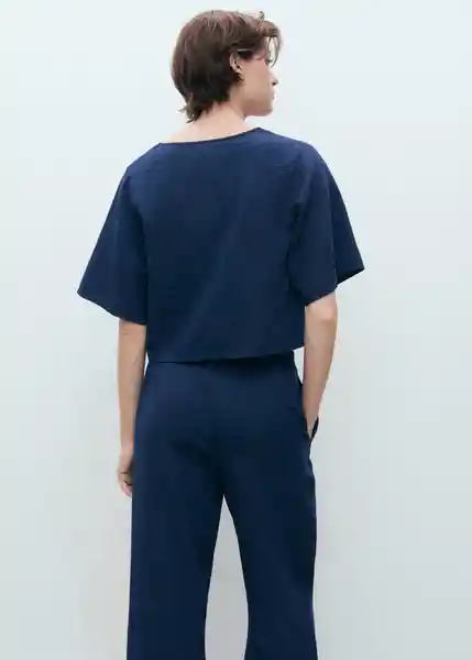 Top Naxos Azul Noche Talla XS Mujer Mango