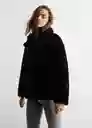 Abrigo Peluche Negro Talla 21 Mango Girl Mango