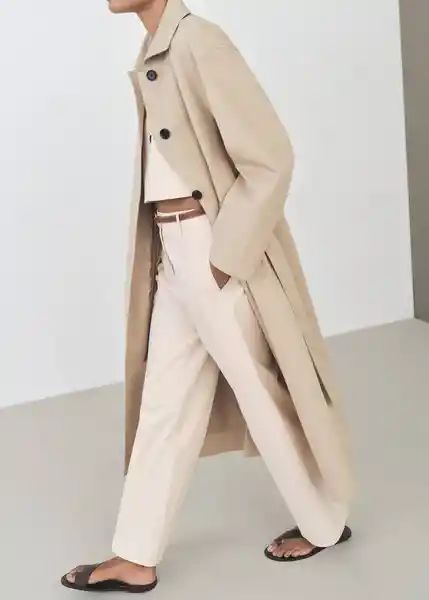 Pantalón Padua Crudo Talla 36 Mujer Mango