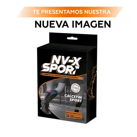 NV-X Sport Calcetín Deportivo 15-20 mm/hg Black-Fucsia XL