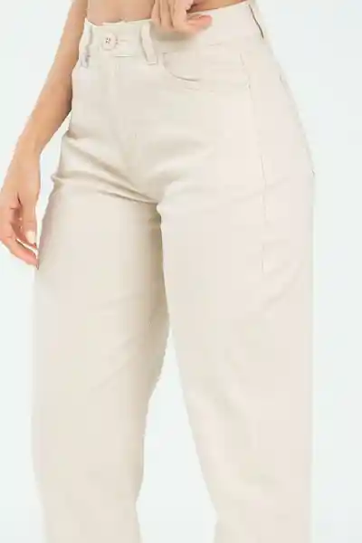 Pantalón Mom Cinco Bolsillos Color Beige Claro Talla 8 Ragged