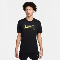 Nike Camiseta M Df Tee Iykyk Run Su24 Para Hombre Negro Talla L