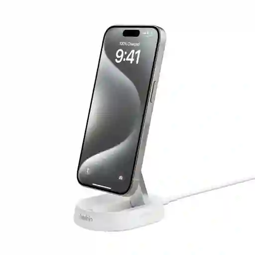 Belkin Base de Carga Qi2 Stand Convertible Pad 15W Blanco