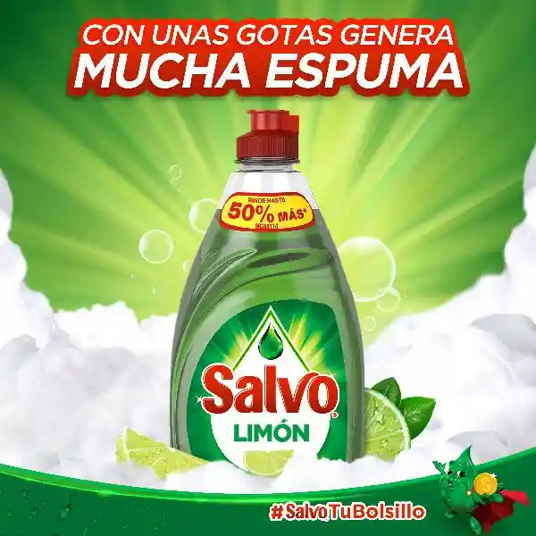 Salvo Detergente Lavavajillas Líquido Aroma Limón