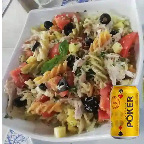 Combo Ensalada Fusilli + Cerveza Poker Lta 330ml