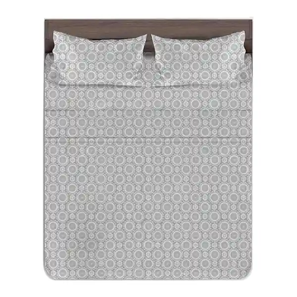 Cannon Juego Cama Microfibra Queen Vienna Gris Estampado