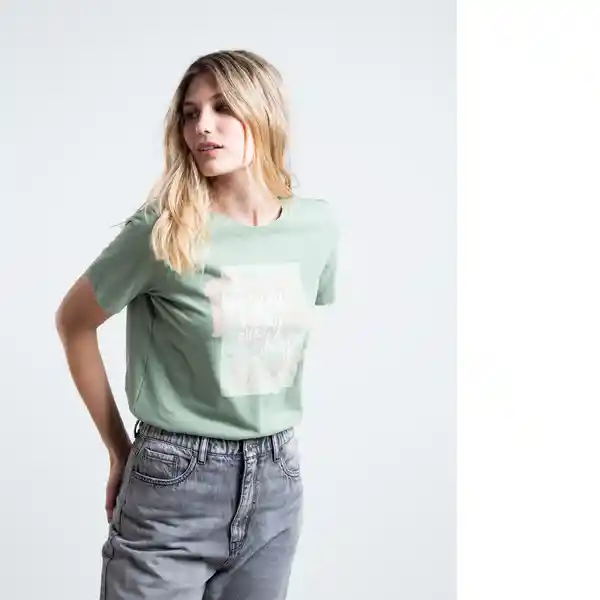 Camiseta Mujer Verde Tomillo Oscuro M 405E022 Naf Naf