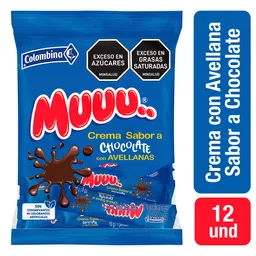 Muuu Crema Sabor A Chocolate Con Avellanas por 12 und