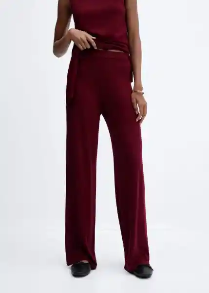 Pantalón Margot-A Vino Talla L Mujer Mango