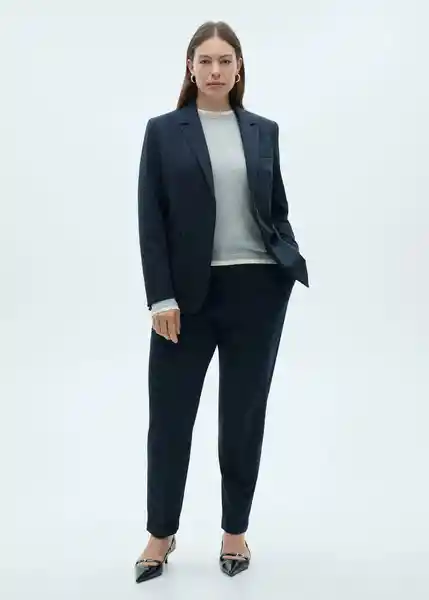 Blazer Americana Boreal Marino Talla 44 Mujer Mango