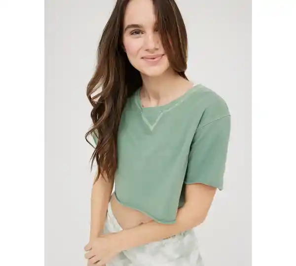 American Eagle Camiseta Offline S/S Tops Verde Hoja 400344300666