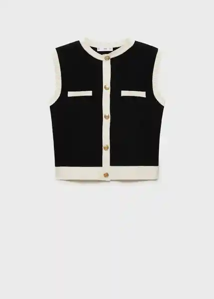Chaleco Pia Negro Talla XS  Mujer Mango