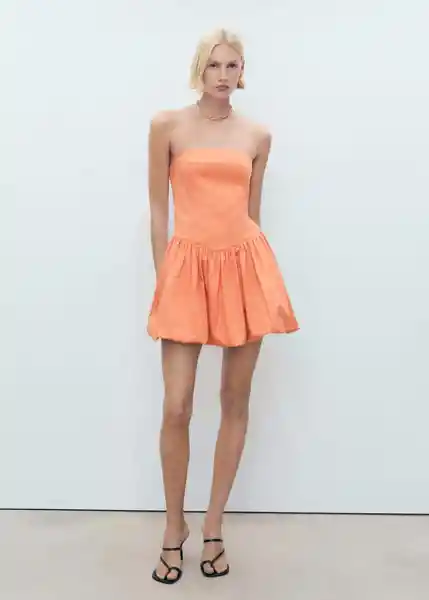 Vestido Rumba Naranja Talla XS Mujer Mango
