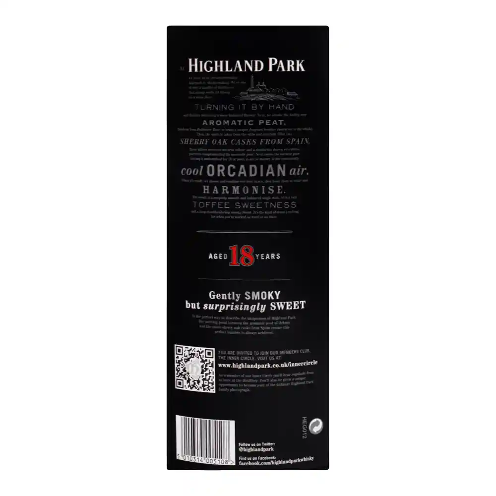 Higland Park Highland Whisky 18 Años 