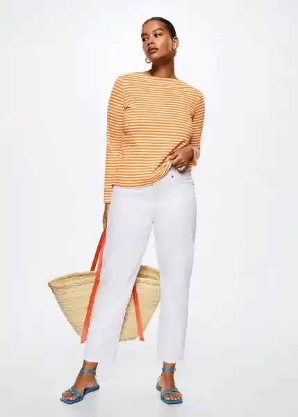 Camiseta Saco Naranja Talla S Mujer Mango