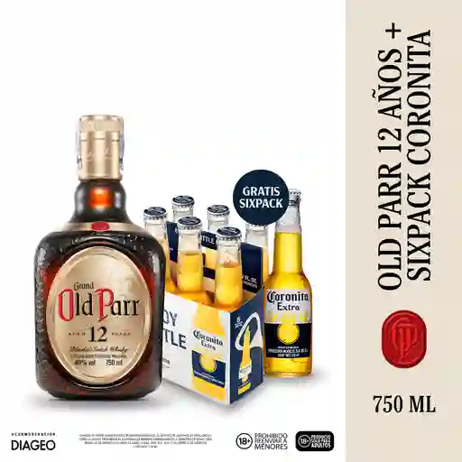 Combo Old Parr 12 Años Whisky Premium + Coronita Extra