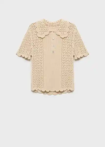 Jersey Bibe Beige Talla M Mujer Mango