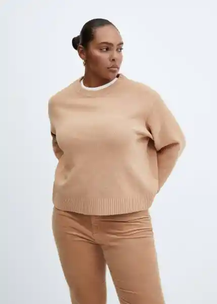 Jersey Silvest Camel Talla L Mujer Mango