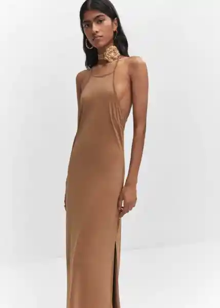 Vestido Catia Caramelo Talla L Mujer Mango