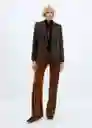 Blazer Americana Bruna Marrón Talla S Mujer Mango