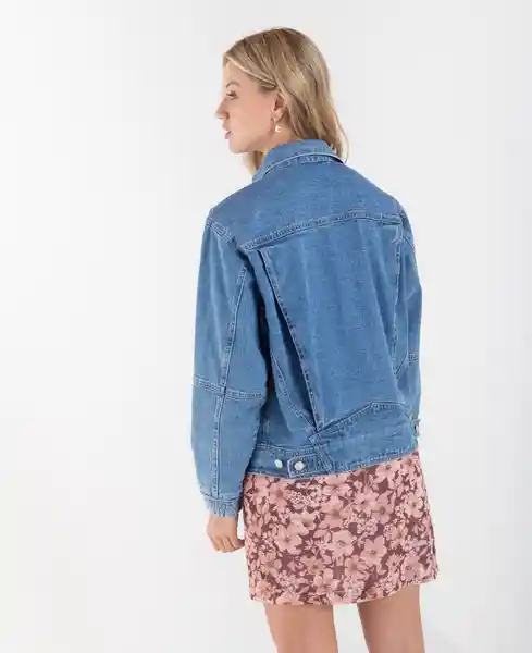 Chaqueta En Denim Mangas Englobadas Azul Indigo Talla L Mujer Naf Naf