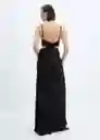 Vestido Verona Negro Talla L Mujer Mango