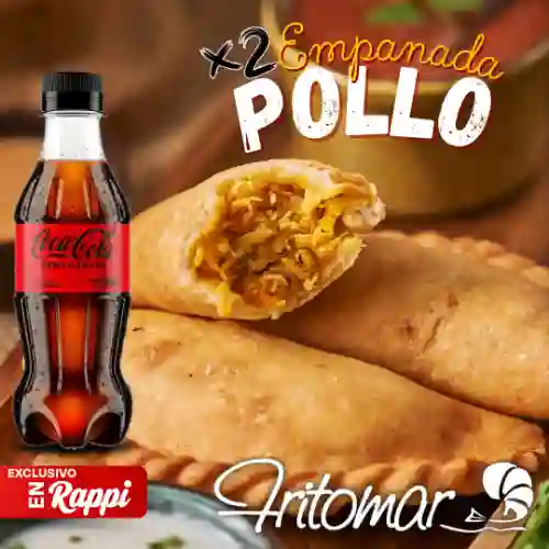 2 Empanadas de Pollo+1 Coca Cola S/a 250