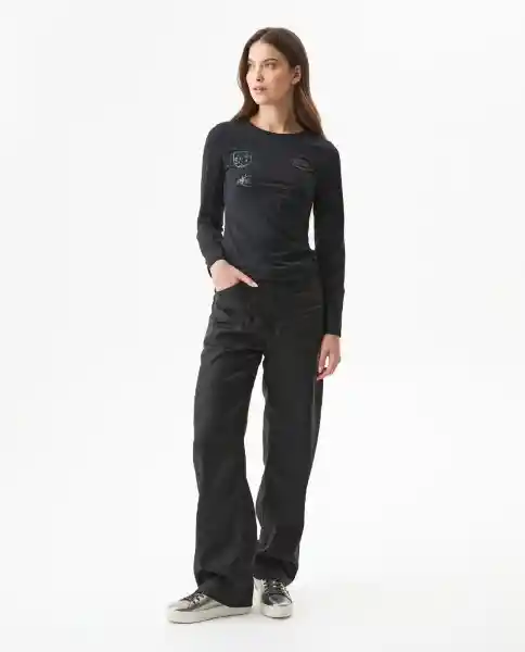 Top Graphic Longsleeve Femenino Negro Sombrio Talla M Chevignon