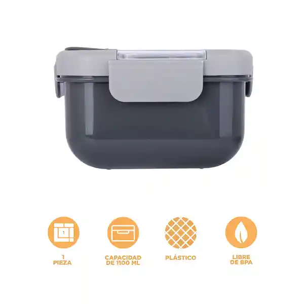 Contenedor de Alimentos 2 Compartimentos Cuchara Style Miniso