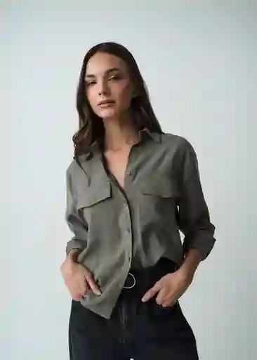 Camisa Livia Mujer Verde Galeras Ultraoscuro T L 512G395 Naf Naf