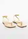 Sandalias March Oro Talla 39 Mujer Mango