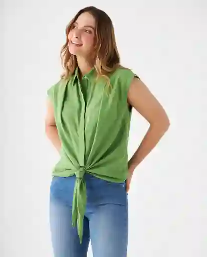 Camisa Verde Pesto Medio Talla S 619F097 Esprit
