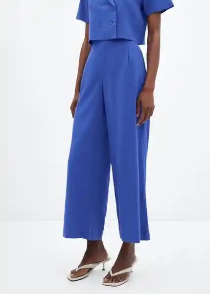 Pantalón Susi-H Azul Talla L Mujer Mango