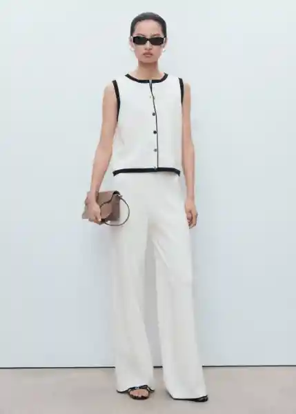 Chaleco Pipon Crudo Talla XS Mujer Mango