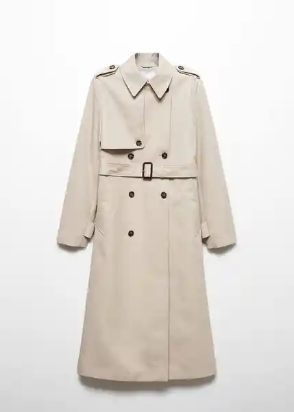 Abrigo Trench Chicago Piedra Talla XL Mujer Mango